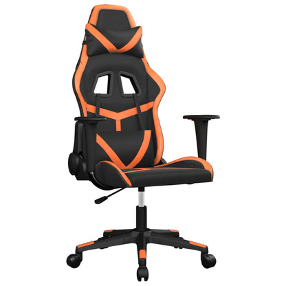 Gaming-Stuhl mit Massagefunktion Schwarz und Orange Kunstleder