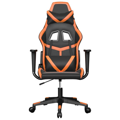 Gaming-Stuhl mit Massagefunktion Schwarz und Orange Kunstleder