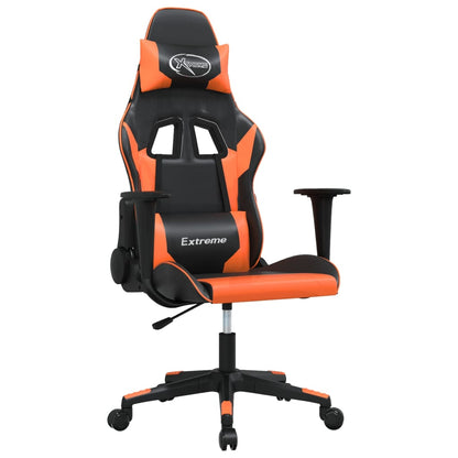 Gaming-Stuhl mit Massagefunktion Schwarz und Orange Kunstleder