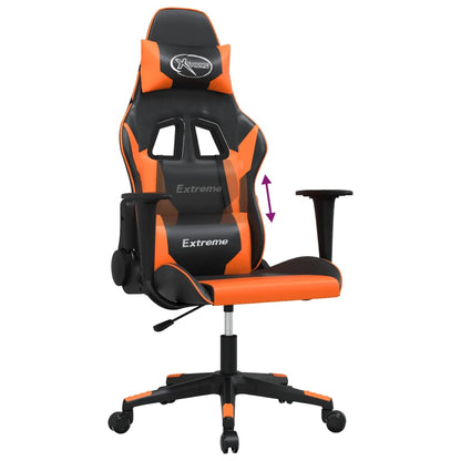 Gaming-Stuhl mit Massagefunktion Schwarz und Orange Kunstleder