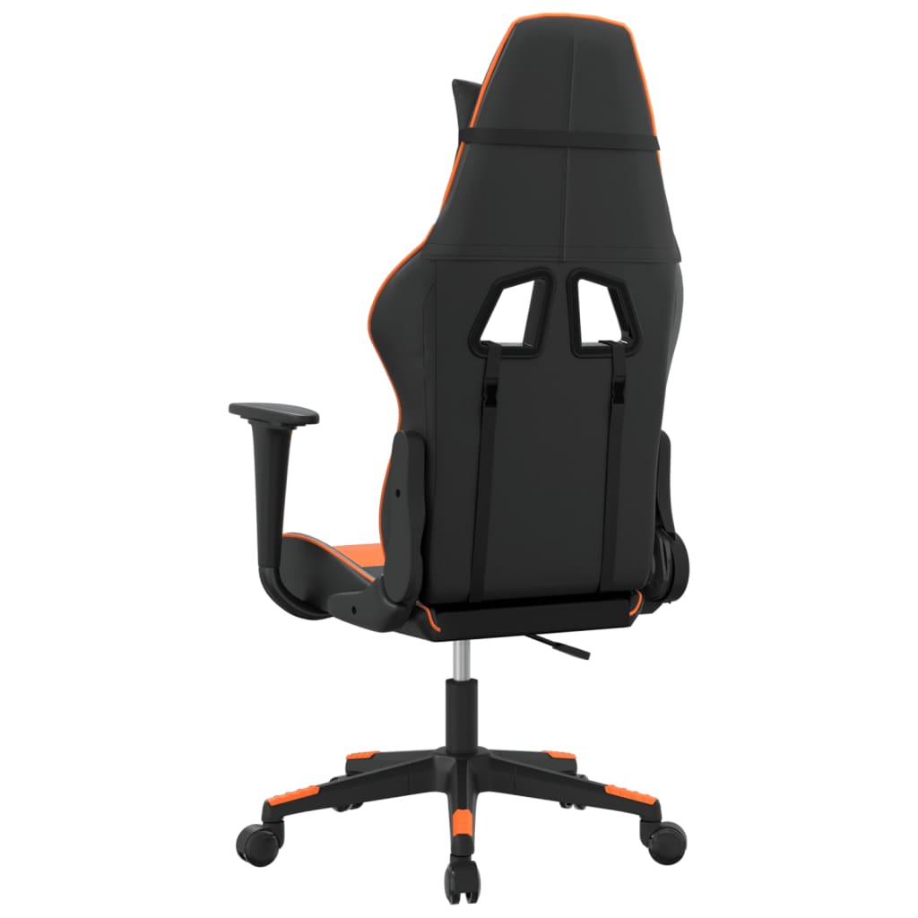 Gaming-Stuhl mit Massagefunktion Schwarz und Orange Kunstleder