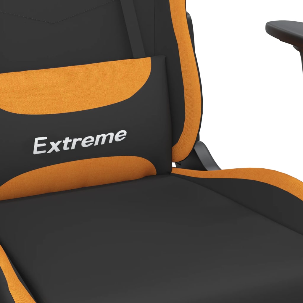 Gaming-Stuhl mit Massagefunktion Schwarz und Orange Stoff