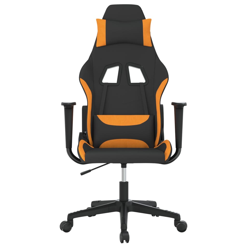 Gaming-Stuhl mit Massagefunktion Schwarz und Orange Stoff