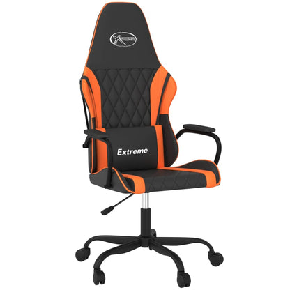 Gaming-Stuhl mit Massagefunktion Schwarz und Orange Kunstleder