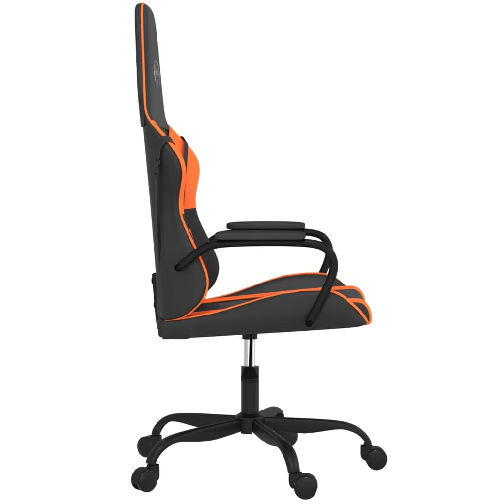 Gaming-Stuhl mit Massagefunktion Schwarz und Orange Kunstleder