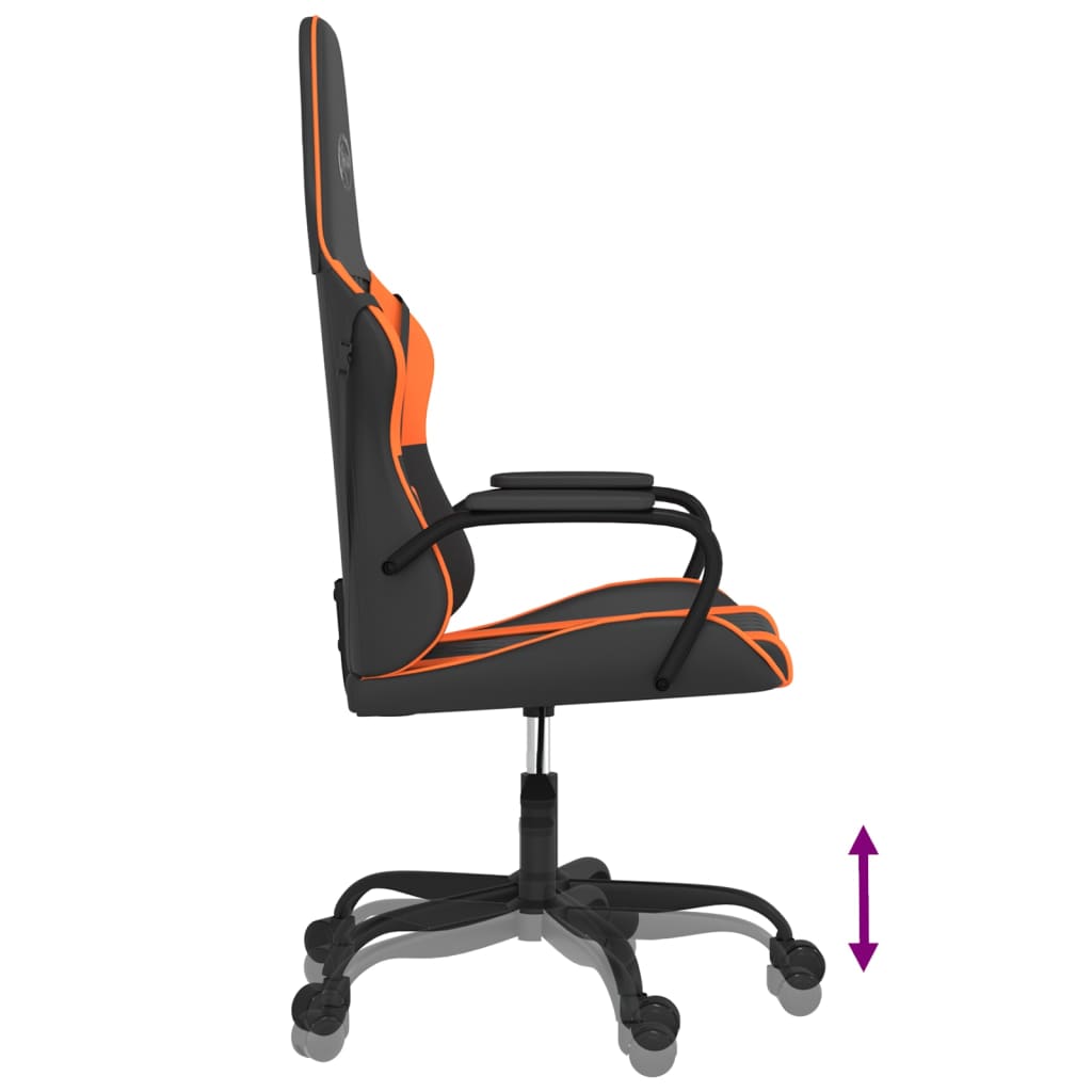 Gaming-Stuhl mit Massagefunktion Schwarz und Orange Kunstleder