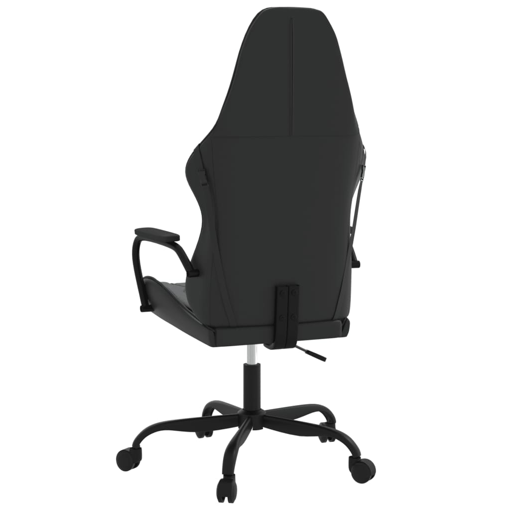 Gaming chair with massage function Black faux leather