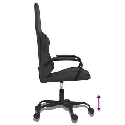 Gaming chair with massage function Black faux leather