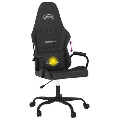 Gaming chair with massage function Black faux leather