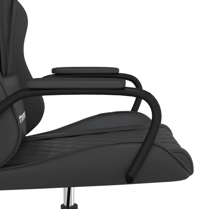 Gaming chair with massage function Black faux leather