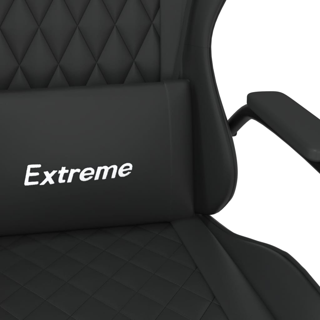 Gaming chair with massage function Black faux leather