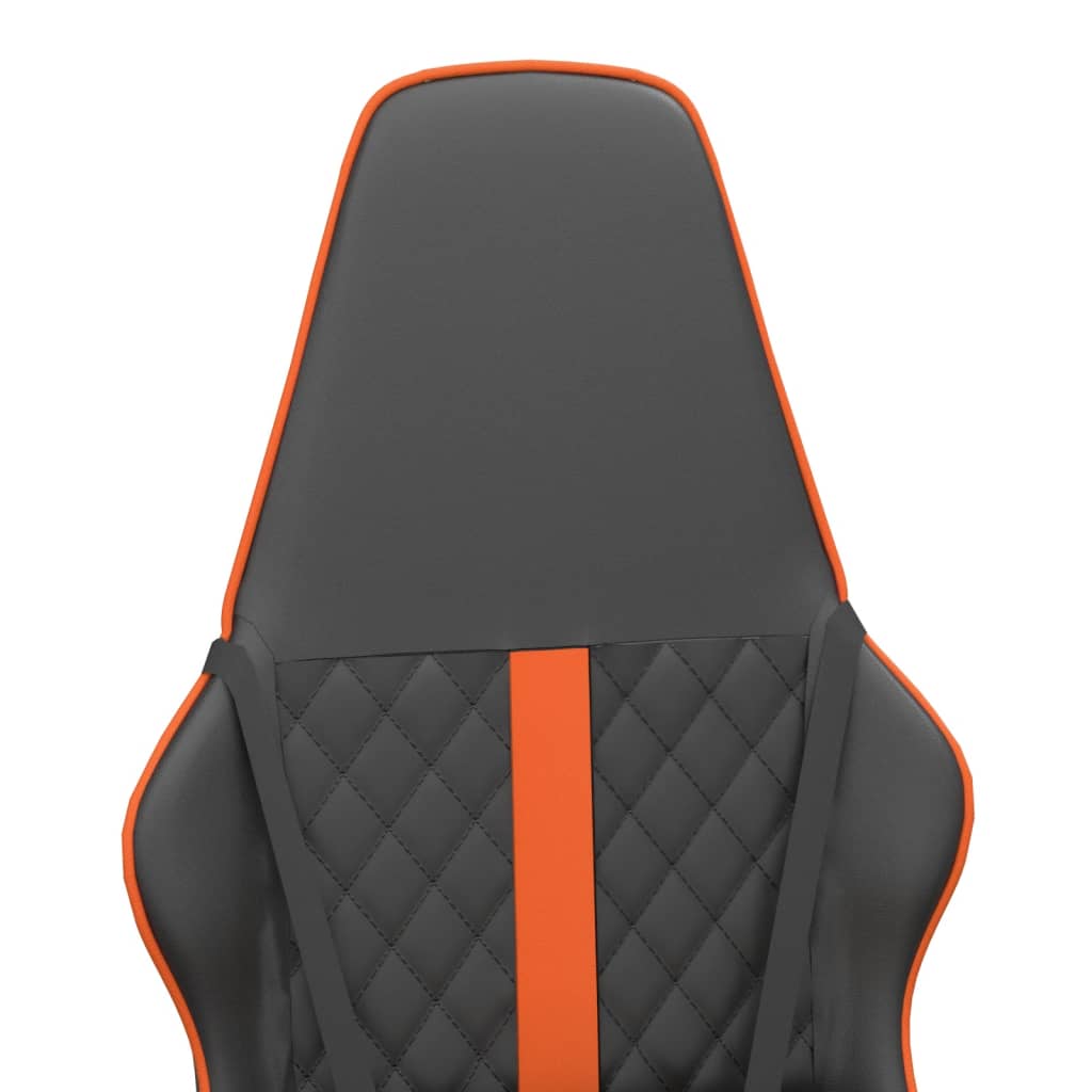 Gaming-Stuhl mit Massagefunktion Orange und Schwarz Kunstleder