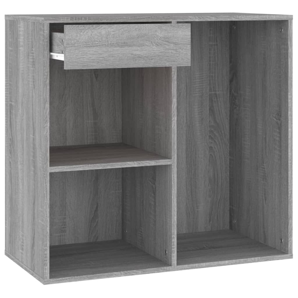 LED-Schminktisch mit Schrank Grau Sonoma Holzwerkstoff