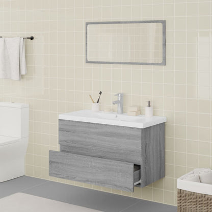 Bathroom furniture set grey Sonoma wood material