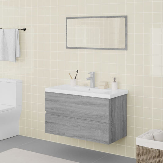 Bathroom furniture set grey Sonoma wood material