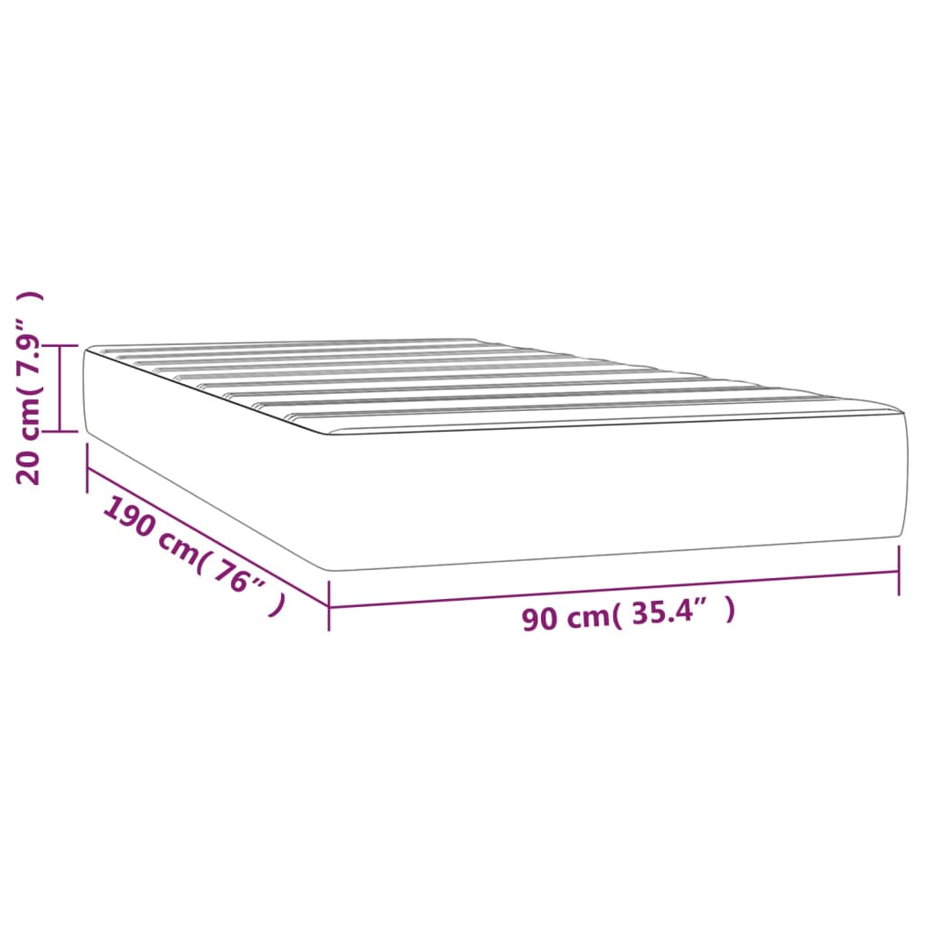 Taschenfederkernmatratze Blau 90x190x20 cm Stoff