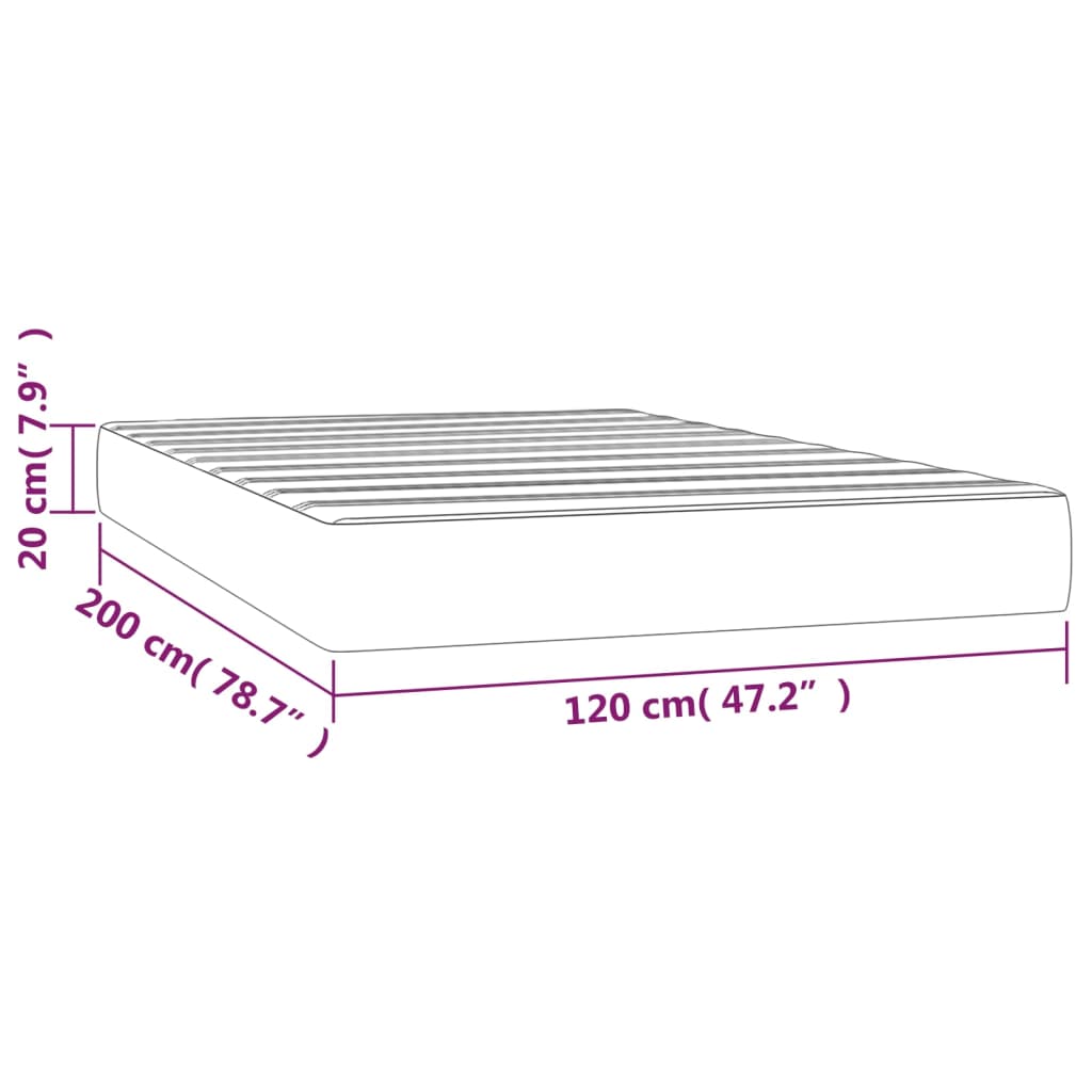 Taschenfederkernmatratze Creme 120x200x20 cm Kunstleder