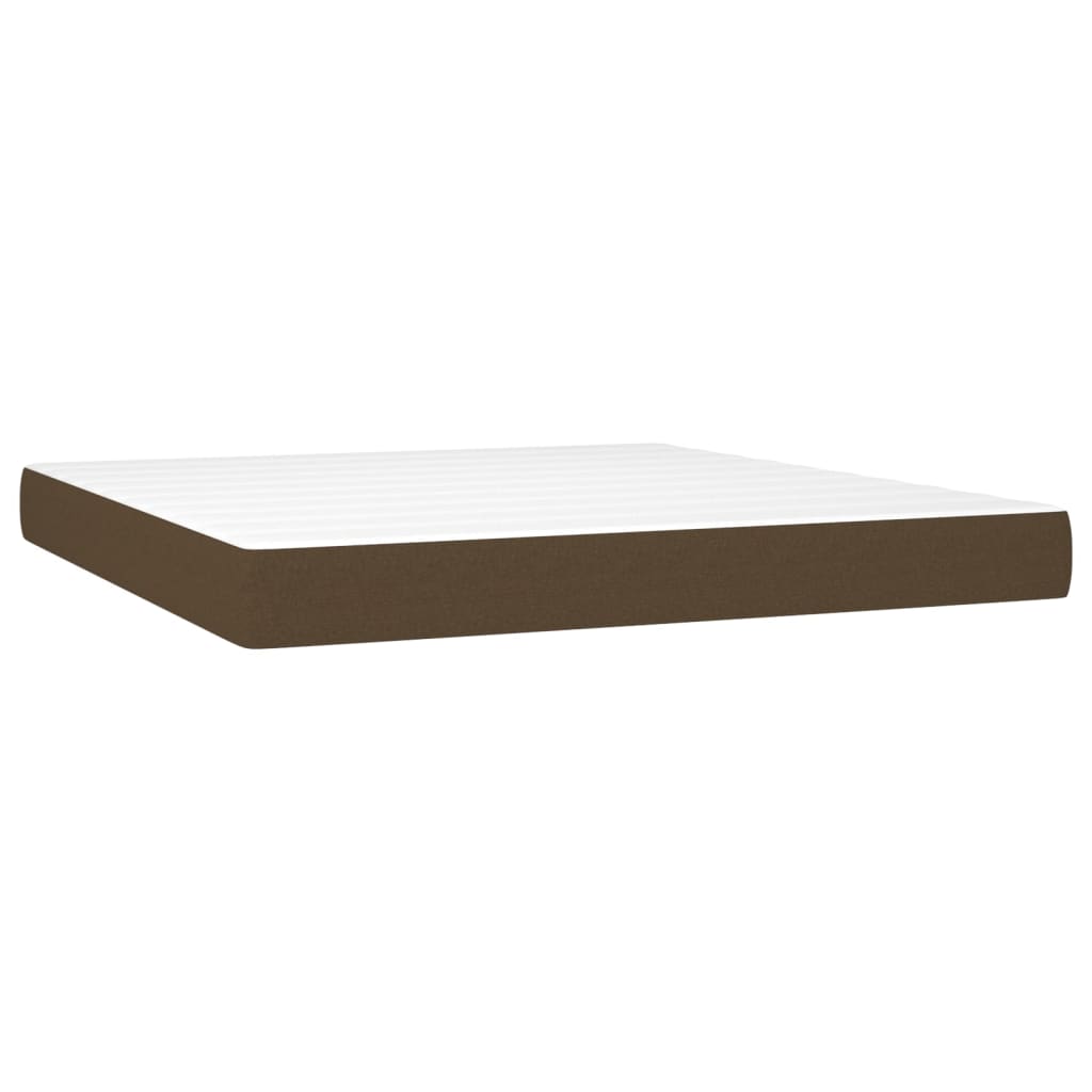 Pocket spring mattress dark brown 160x200x20 cm fabric