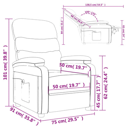 Massagesessel Dunkelbraun Stoff