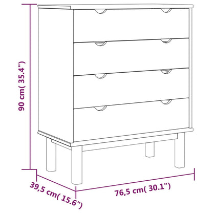 Schubladenschrank OTTA 76,5x39,5x90 cm Massivholz