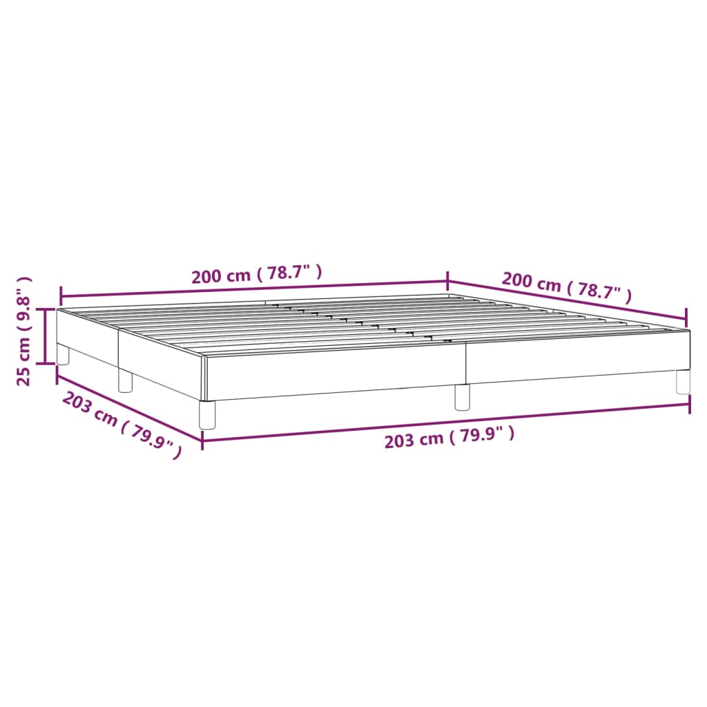 Bettgestell ohne Matratze Taupe 200x200 cm Stoff