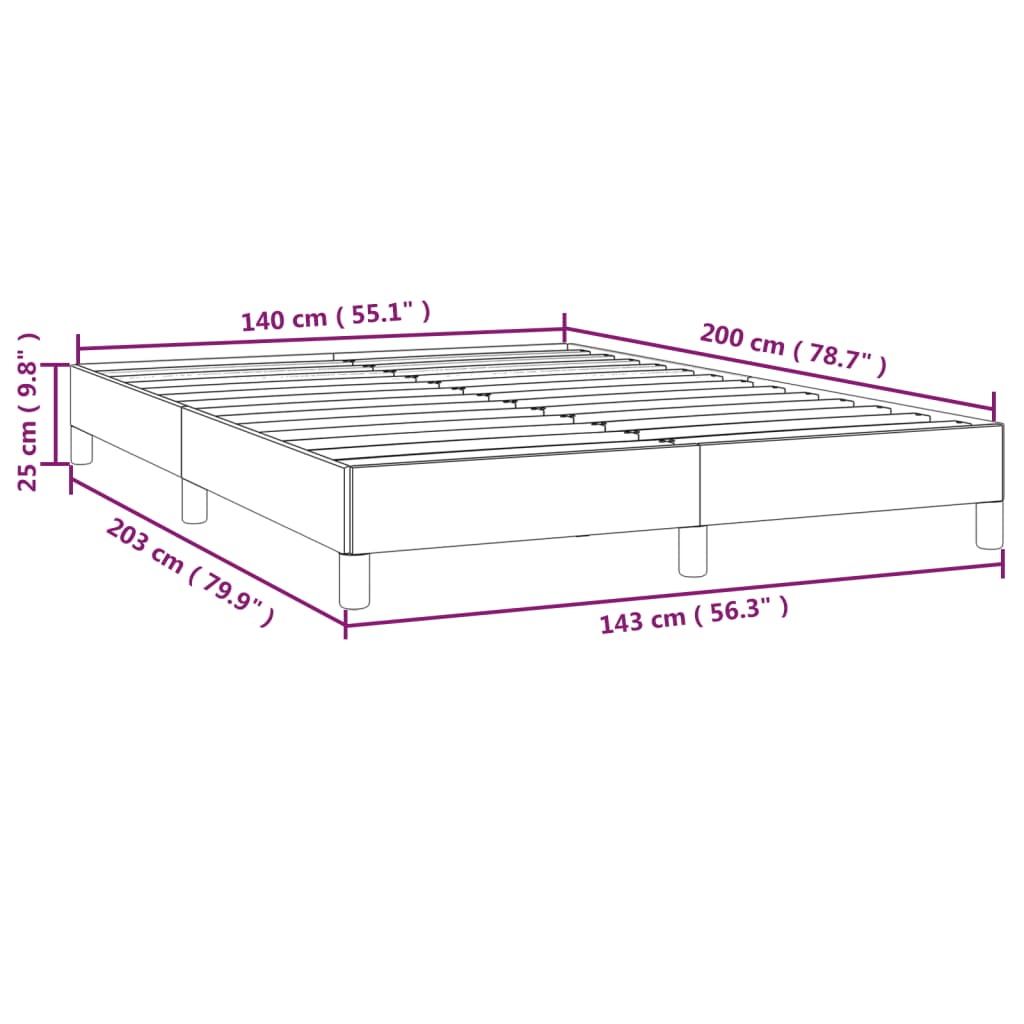 Bettgestell Cappuccino-Braun 140x200 cm Kunstleder