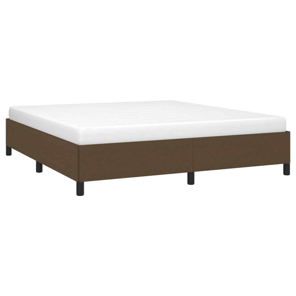 Bed frame dark brown 160x200 cm fabric