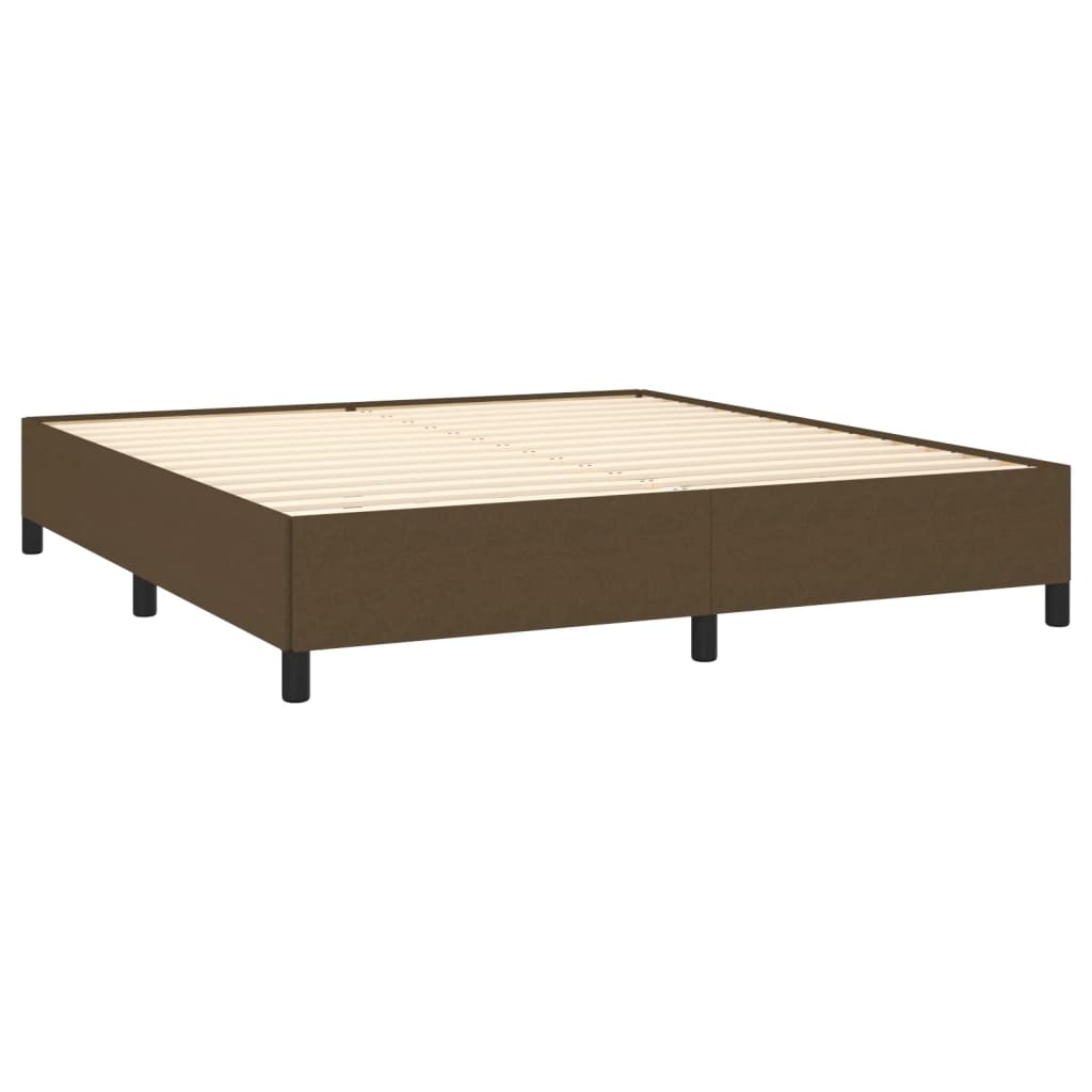 Bed frame dark brown 160x200 cm fabric