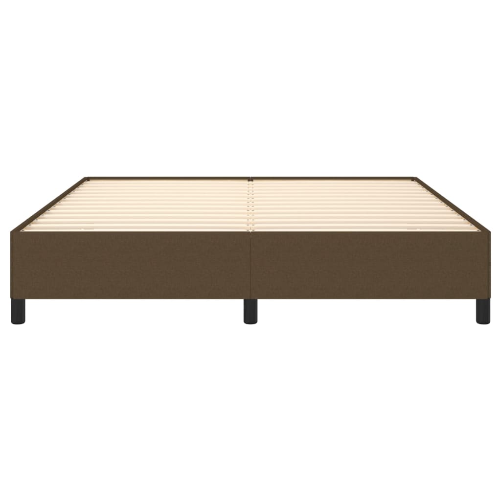 Bed frame dark brown 160x200 cm fabric