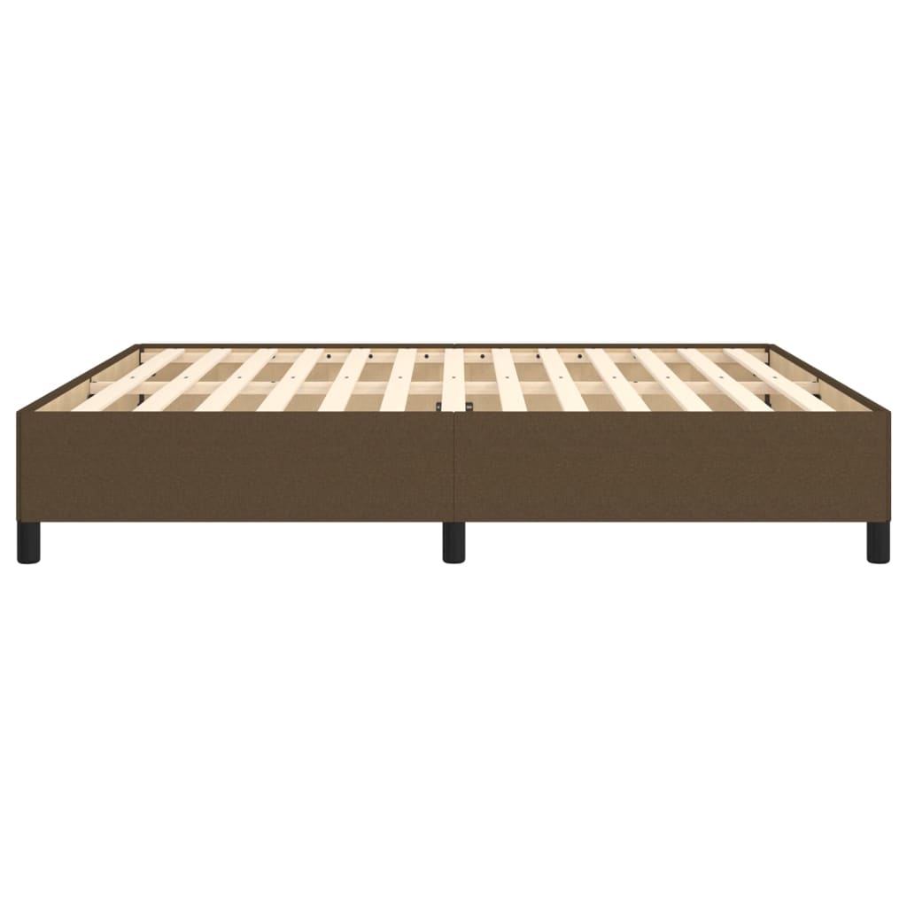 Bed frame dark brown 160x200 cm fabric