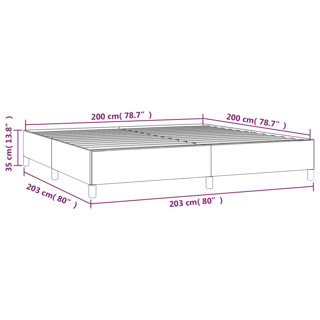 Bettgestell ohne Matratze Dunkelbraun 200x200 cm Stoff