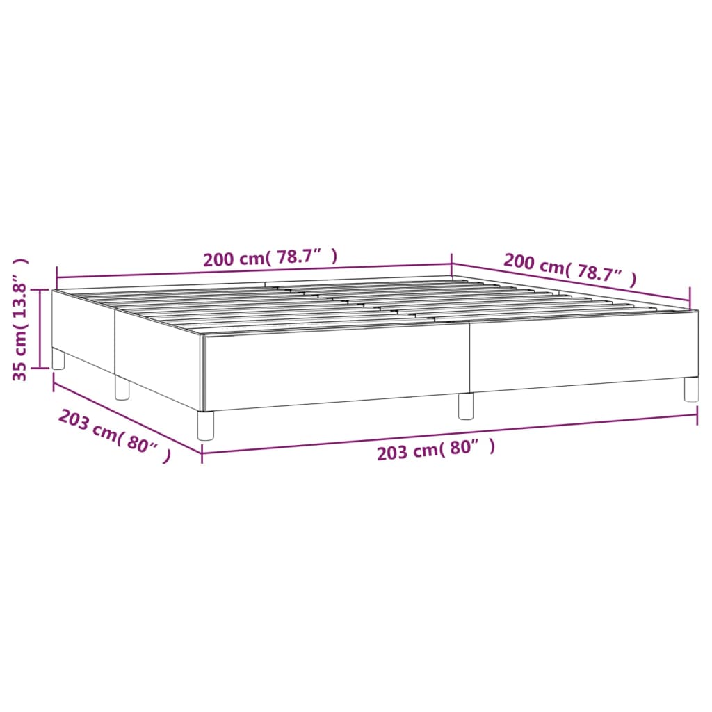 Bettgestell ohne Matratze Taupe 200x200 cm Stoff