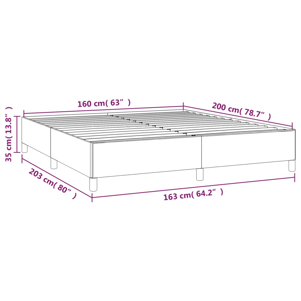 Bettgestell ohne Matratze Dunkelbraun 160x200 cm Stoff