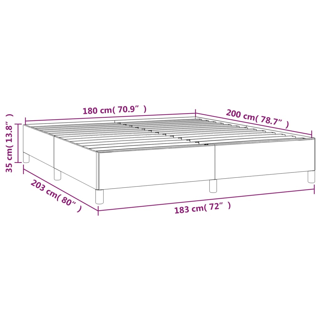 Bettgestell ohne Matratze Taupe 180x200 cm Stoff