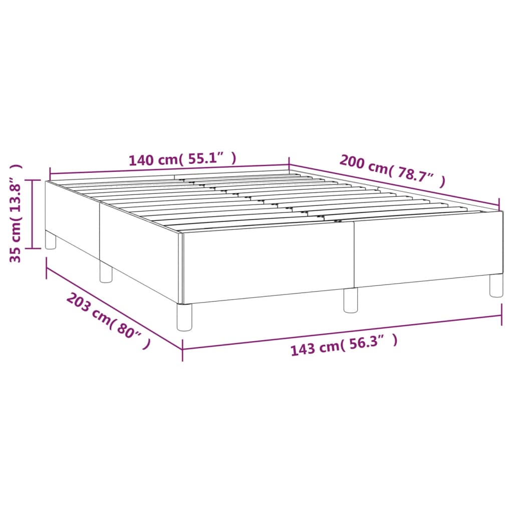 Bed frame dark green 140x200 cm velvet