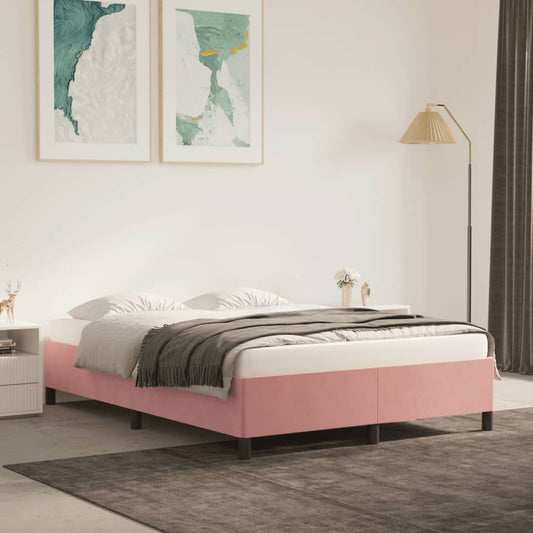 Bed frame pink 140x200 cm velvet