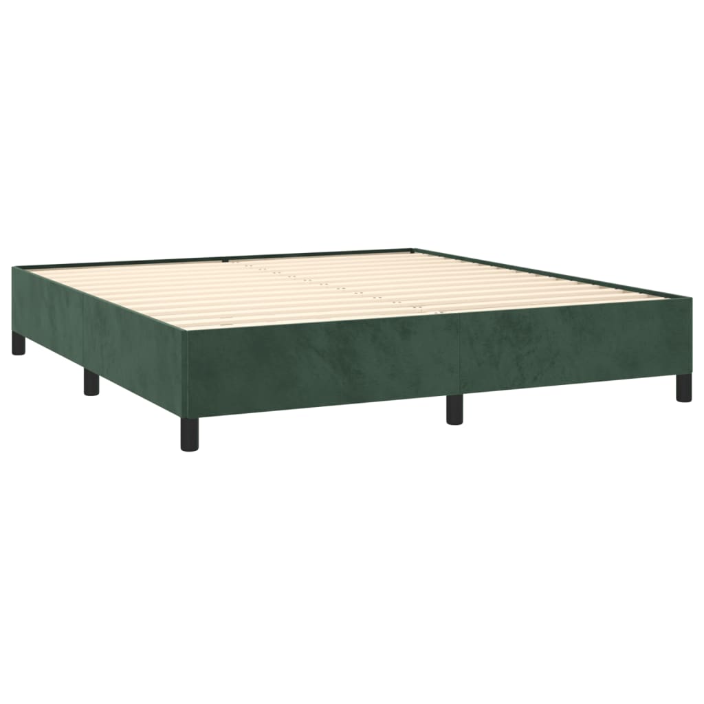 Bed frame dark green 160x200 cm velvet