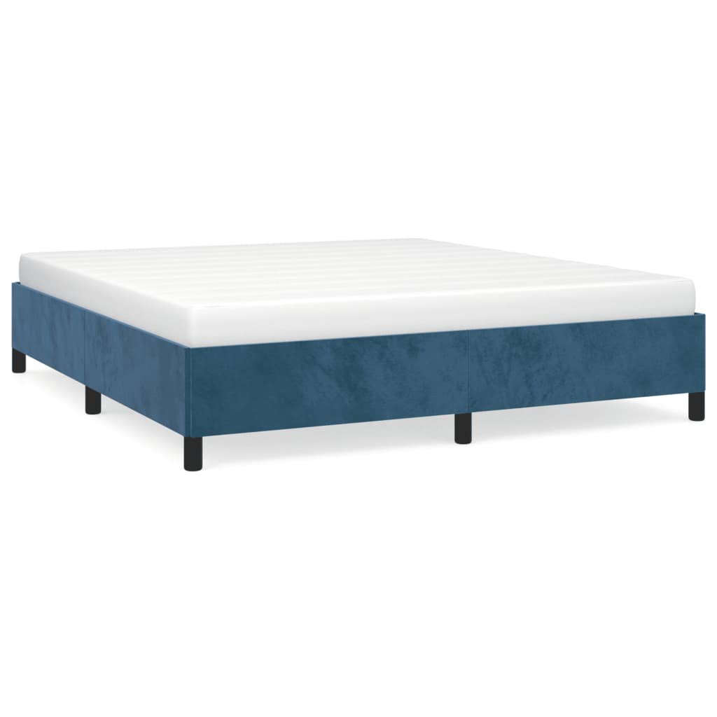 Bed frame dark blue 160x200 cm velvet