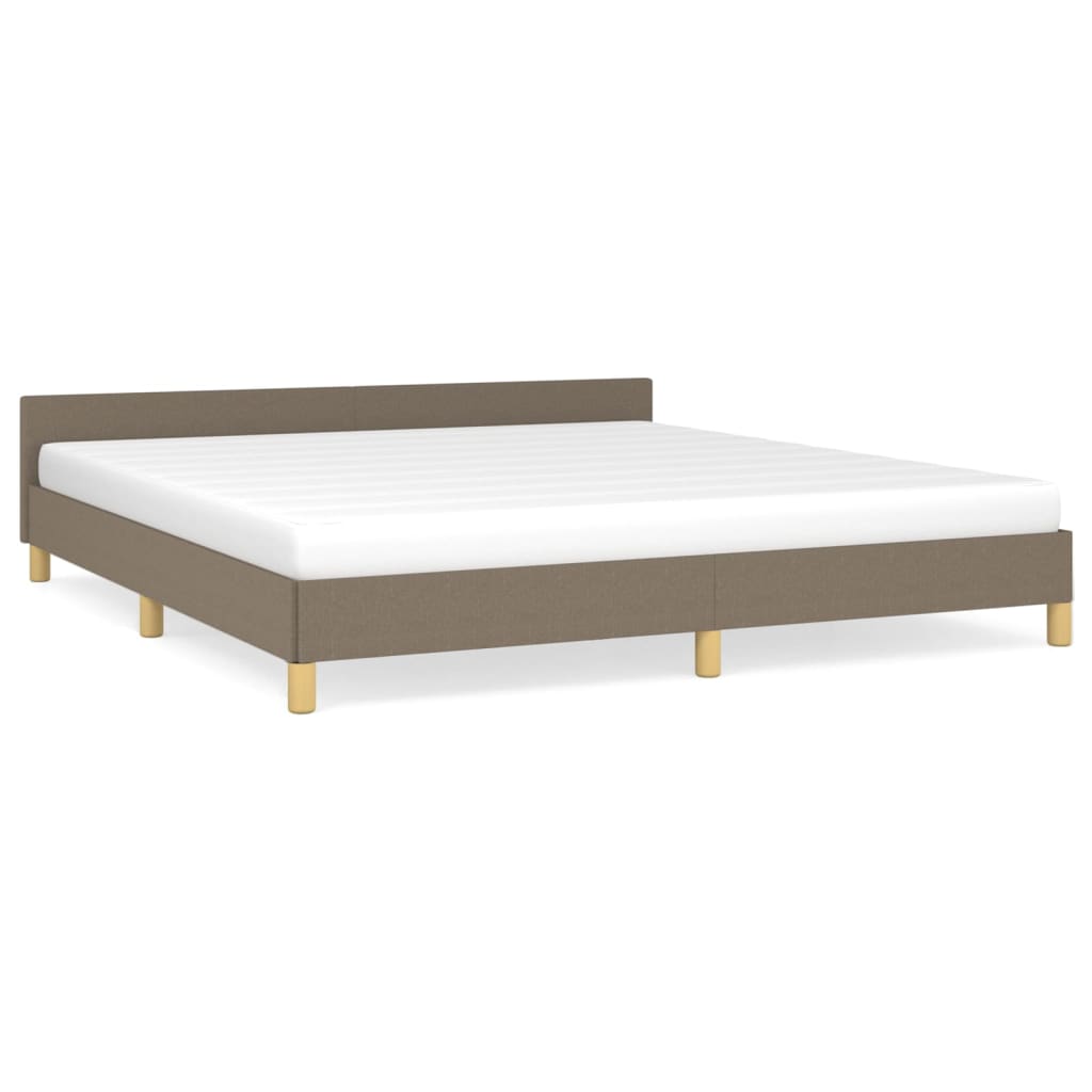 Bed frame with headboard taupe 160x200 cm fabric