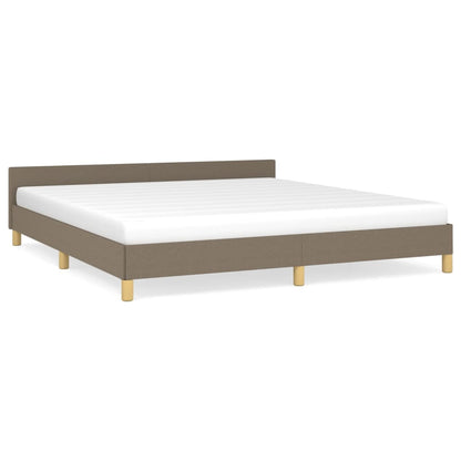 Bed frame with headboard taupe 160x200 cm fabric