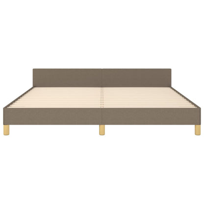 Bed frame with headboard taupe 160x200 cm fabric