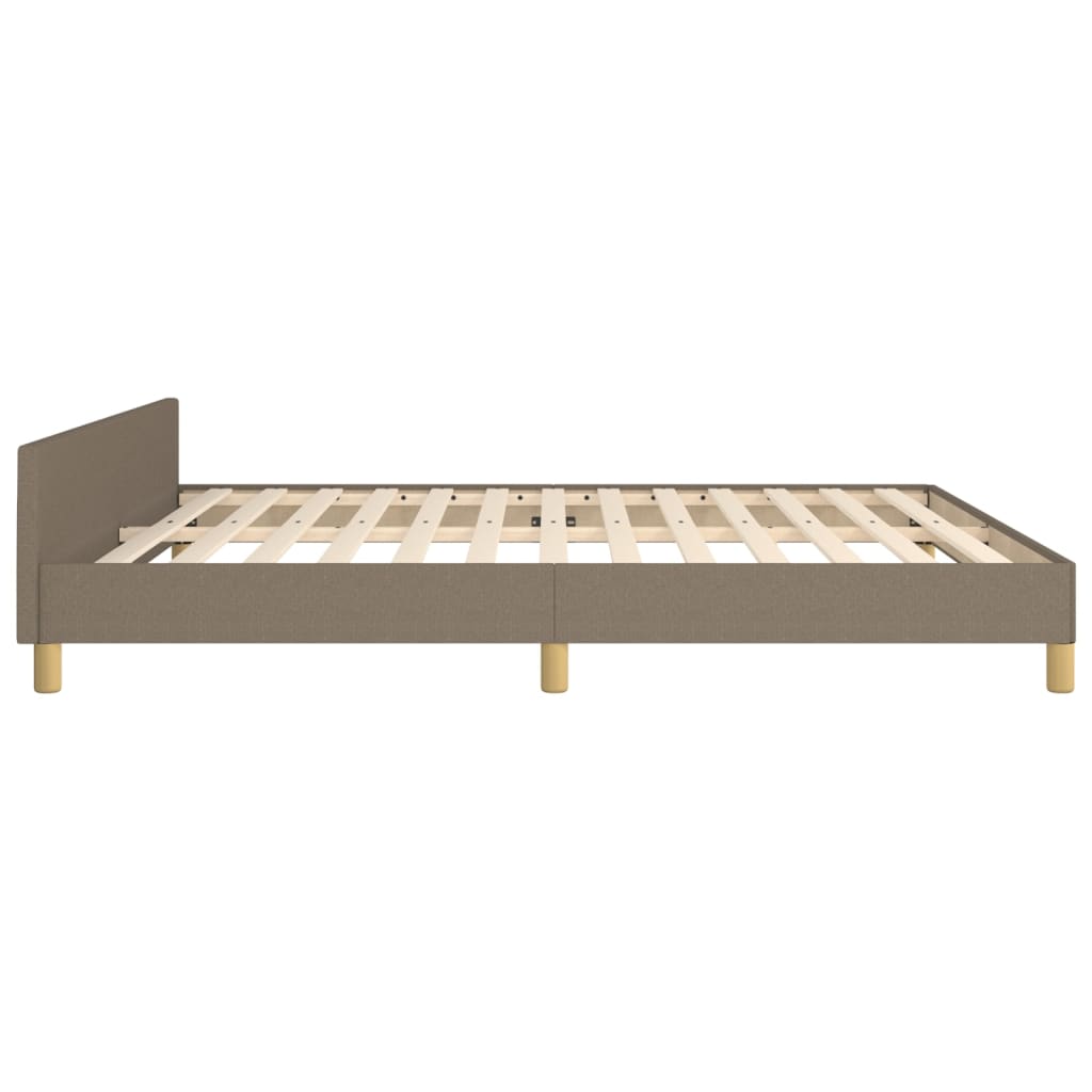 Bed frame with headboard taupe 160x200 cm fabric