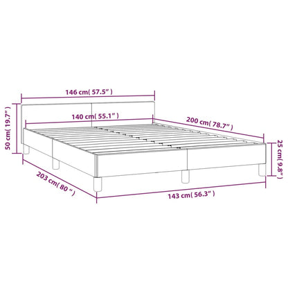 Bettgestell ohne Matratze Dunkelblau 140x200 cm Samt