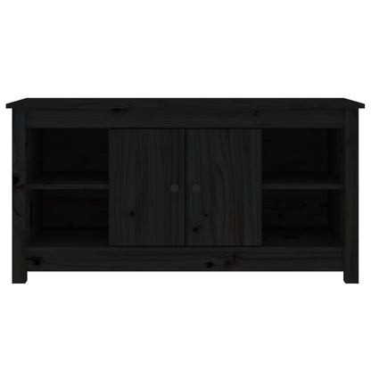 TV-Schrank Schwarz 103x36,5x52 cm Massivholz Kiefer