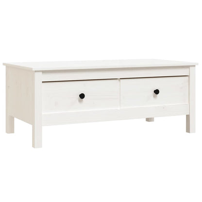 Coffee table white 100x50x40 cm solid pine