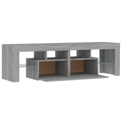 TV-Schrank mit LED-Leuchten Grau Sonoma 140x36,5x40 cm