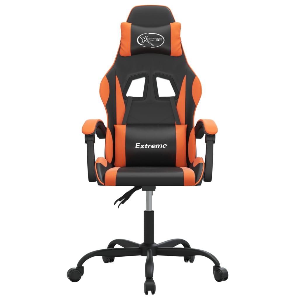 Gaming-Stuhl Drehbar Schwarz und Orange Kunstleder