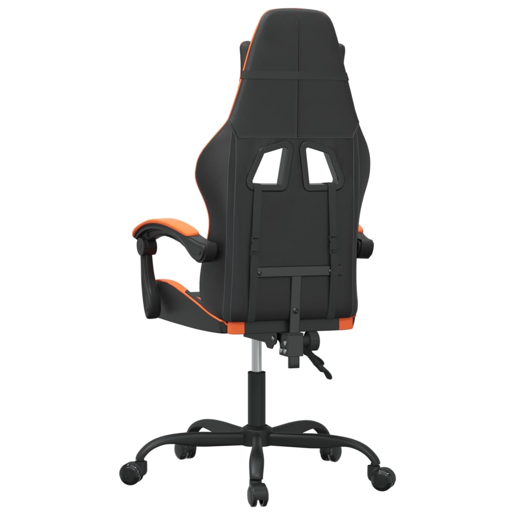 Gaming-Stuhl Drehbar Schwarz und Orange Kunstleder