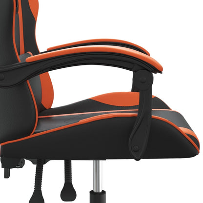 Gaming-Stuhl Drehbar Schwarz und Orange Kunstleder