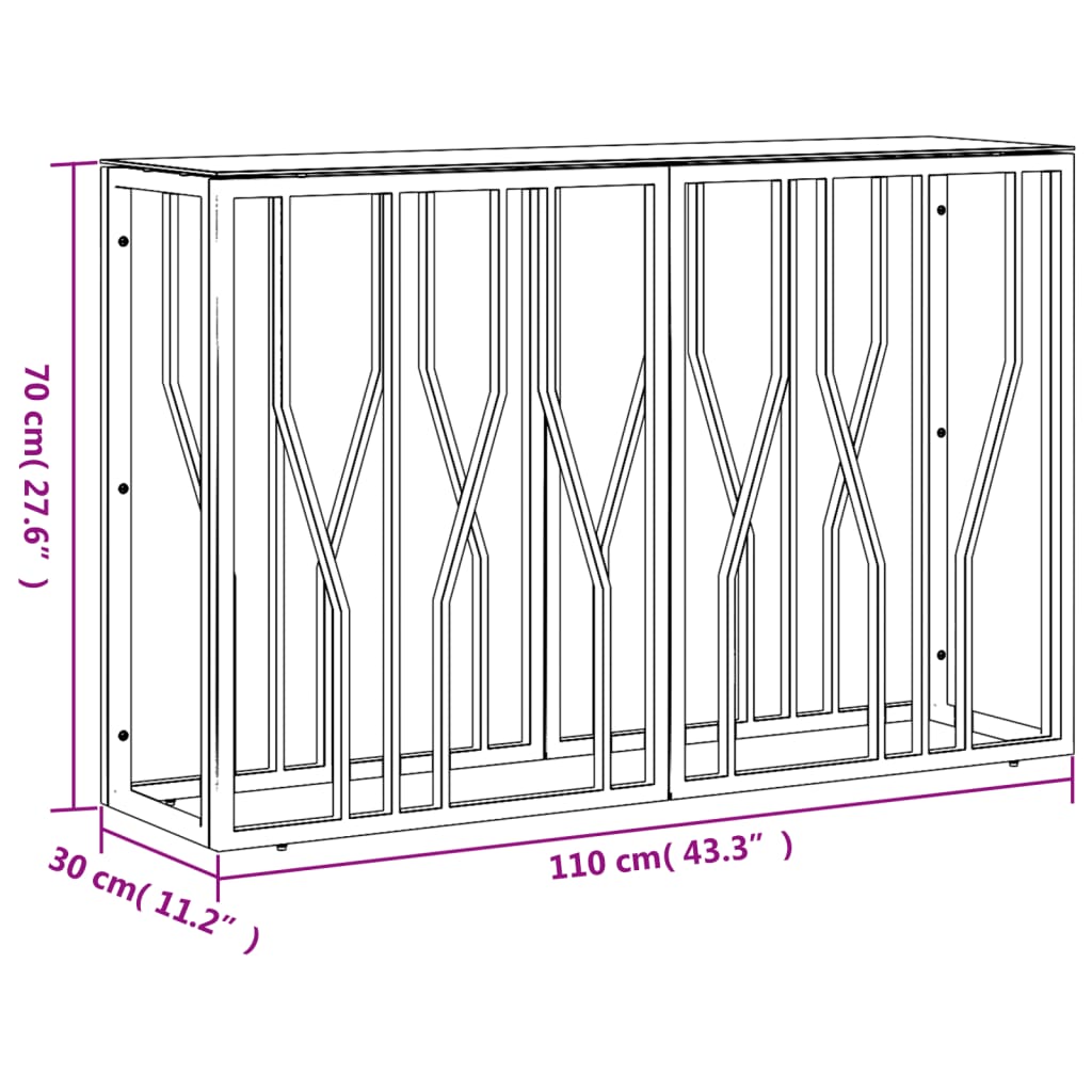 Konsolentisch Silbern 110x30x70 cm Edelstahl und Glas